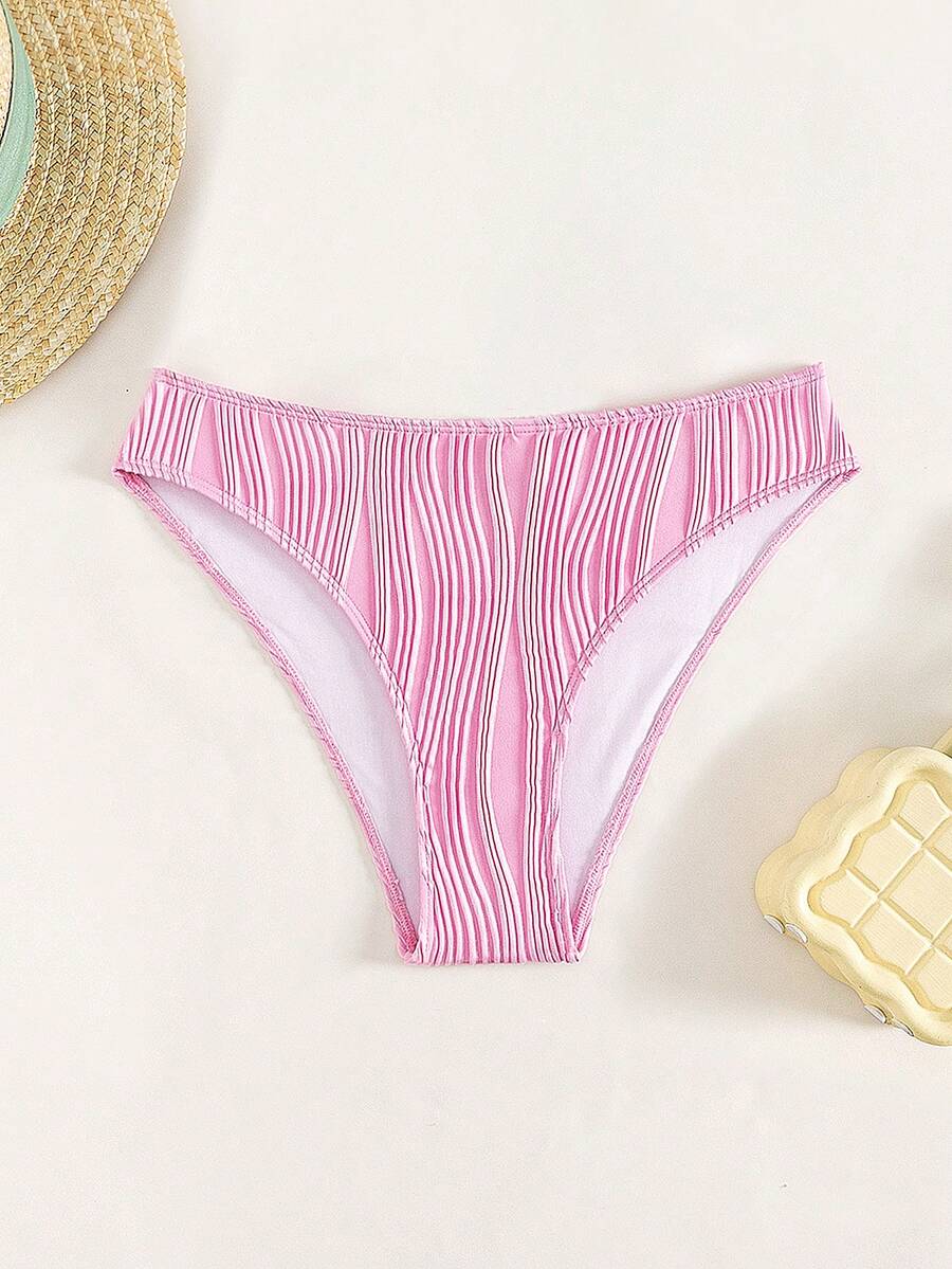 SHEIN Swim Solid Color Textured Swimwear Bottom Valentine for Sale
