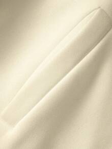 Manfinity 男士格言圖案帶條紋修飾落肩運動外套無帽款 - 卡其色 - 查看 4