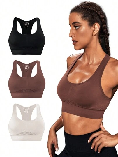 Easithlete 3 Packs Racerback Sports Bra