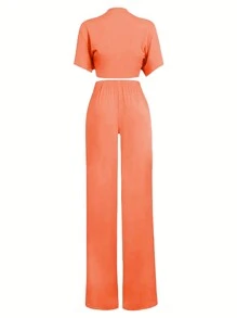 女士兩件套 - 橘色 - 查看 2