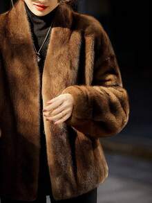 女士假皮草外套