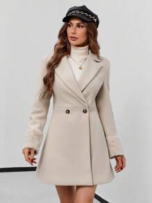 SHEIN Privé Abrigo de cuello con solapa con botones