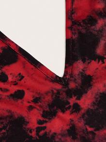 SHEIN EZwear Plus Size Tie-Dye Halter Neck Top For Summer