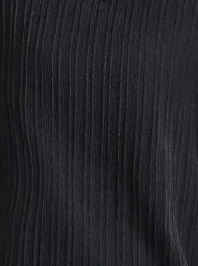 SHEIN VCAY Puff Sleeve Tie Back Blouse - Black - View 7