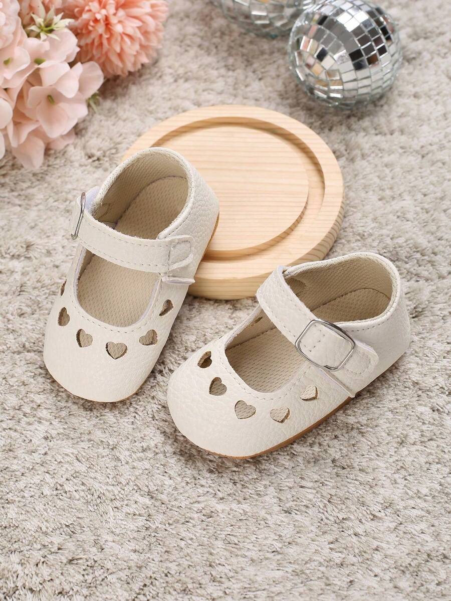 Infant Girls Hollow Out Mary Jane Flats For Spring & Autumn - White - View 1
