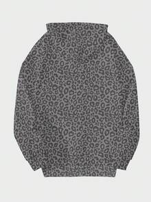 加大码豹纹和花卉印花卫衣 - 彩色 - 查看 2