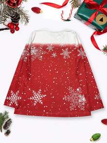 休閒聖誕節女士T恤 - 紅色 - 查看 3