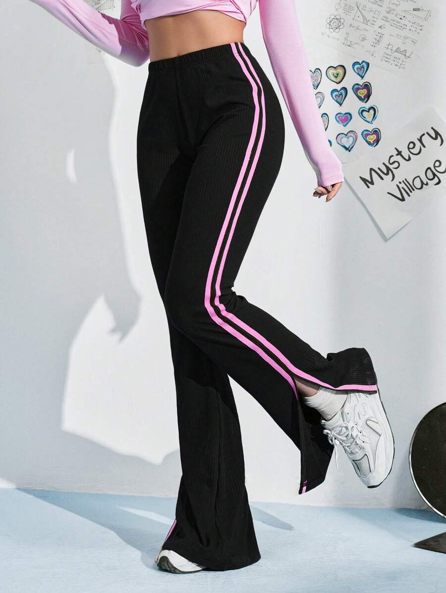 SHEIN EZwear 女款拼色开衩裤