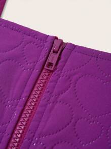 SHEINNeu 拉鏈開襟背帶連身褲 - 紫色 - 查看 4