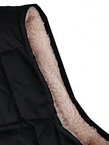 男士字母图案保暖背心加厚外套，保暖 - 黑色 - 查看 4