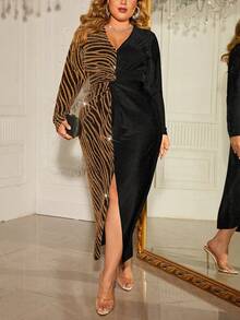 派對撞色加大洋裝 - 彩色 - 查看 6