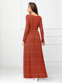 DEARCASE Polka Dot Print A-line Dress - Red - View 2