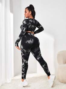 Easithlete Bộ đồ thể thao kiểm soát bụng cỡ lớn & nhuộm màu dành cho nữ - Nhiều màu - Xem 5