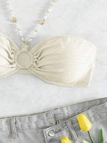 SHEIN Swim Bikini Ras-Du-Cou À Lien Anneau