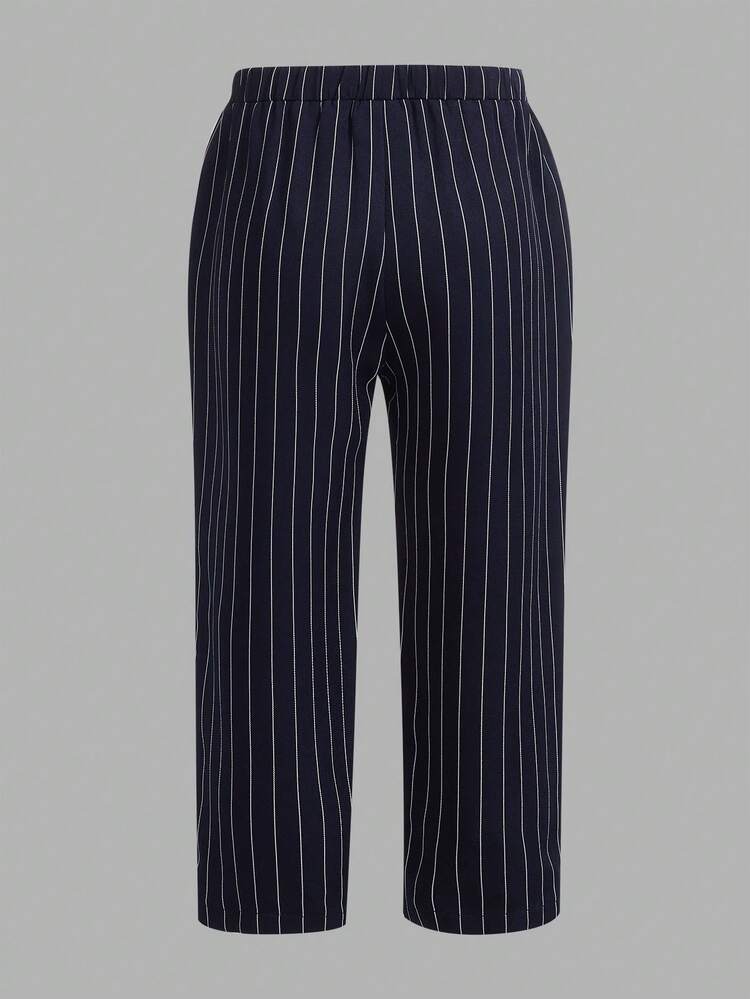 男小童條紋圖案西裝外套背心和褲子&前蝴蝶結襯衫 - 彩色 - 查看 5