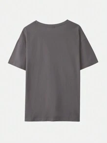 ROMWE Academia 貓圖案T恤 - 灰色 - 查看 2