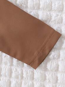 Baby Girl Geo Print Ruffle Trim Double Breasted Belted Trench Coat - Khaki - View 3