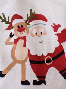 SHEIN 女嬰聖誕圖案荷葉邊連身背心&網紗半身裙＆ 頭巾&腿部保暖套 - 彩色 - 查看 6