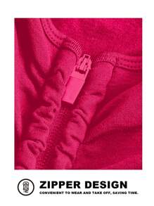 2 paquetes de sujetador deportivo de talla grande con fruncidos en la parte delantera - Rosa Fucsia - Ver 4