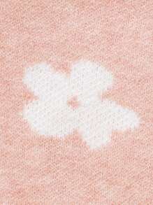女嬰花卉圖案套頭毛衣 - 粉色 - 查看 3