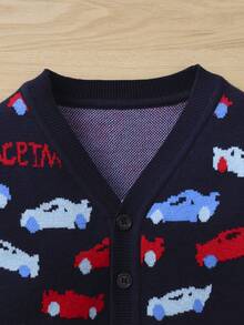 SHEIN 男小童車圖案前紐扣開襟衫 - 彩色 - 查看 3