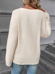 SHEIN Frenchy Jersey ribete con encaje de hombros caídos