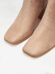 MOTF PREMIUM SLOUCHY BLOCK HEEL BOOTS - Khaki - View 5