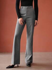 MOTF PREMIUM VISCOSE-BLEND PINSTRIPE SUIT PANTS - Grey - View 7