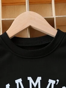 SHEIN 男小童字母圖案衛衣和衛褲 - 彩色 - 查看 4