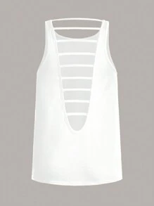 3 piezas Top tank deportivo con abertura escalonada delantero - Multicolor - Ver 8