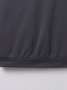 SHEIN Boys 1pc Letter Graphic Hooded Sweatshirt - Dark Grey - View 5