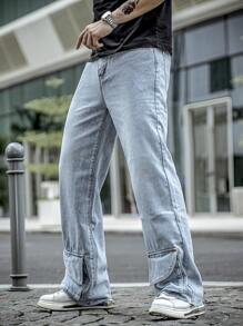 Manfinity LEGND Men Flap Pocket Detail Straight Leg Jeans