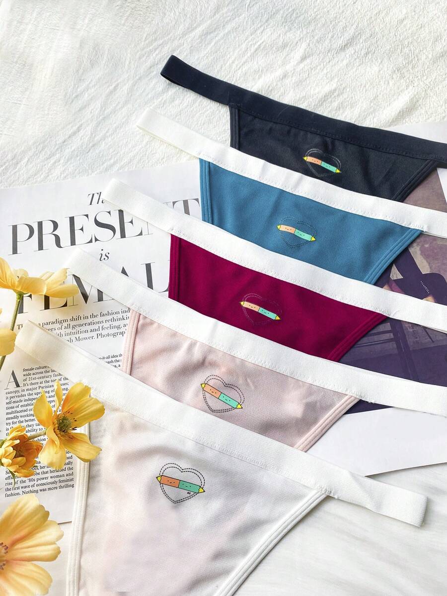 5 piezas Tanga con estampado de planeta