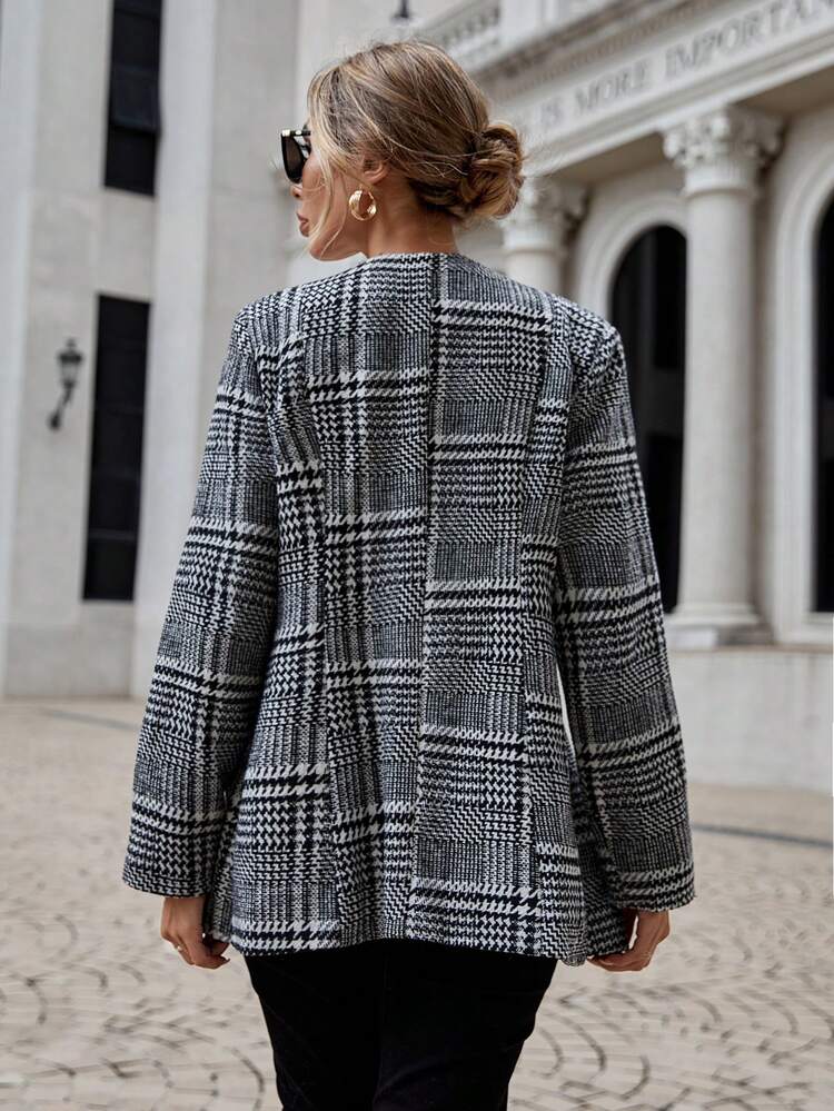 Plaid Print Belted Overcoat