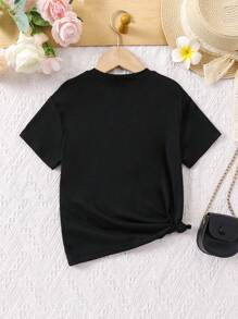 SHEIN Young Girl Bear Print Tee