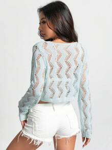 SHEIN Unity Cardigan Court À Lacets En Tricot (Sans Soutien-Gorge)
