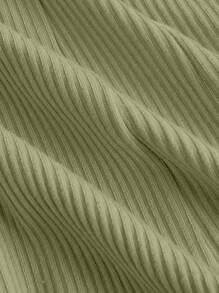 SHEIN MOD Solid Seam Detail Cami Dress - Green - View 3