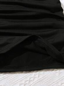 SHEIN Garota Jovem Dois Tons Ombro Frio Cordão Ao Lado Tubo 2 Em 1 Vestido