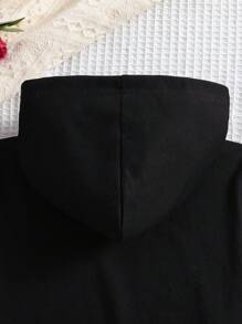SHEIN Sudadera con estampado de letras y figuras para niña - Negro - Ver 6