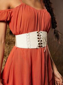 SHEIN VCAY 女性素色時尚腰皮帶適用於服裝裝飾用品