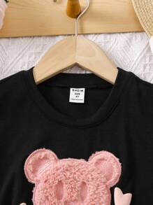 SHEIN Young Girl Bear Print Tee
