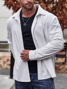 Manfinity Homme Men Plus Solid Button Up Shirt