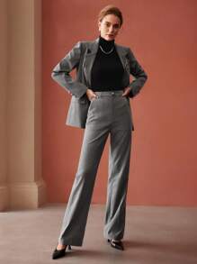 MOTF PREMIUM VISCOSE-BLEND PINSTRIPE SUIT PANTS - Grey - View 8