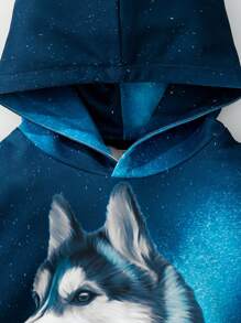 SHEIN Áo nỉ in hình sói 3D cho bé trai - Nhiều màu - Xem 6