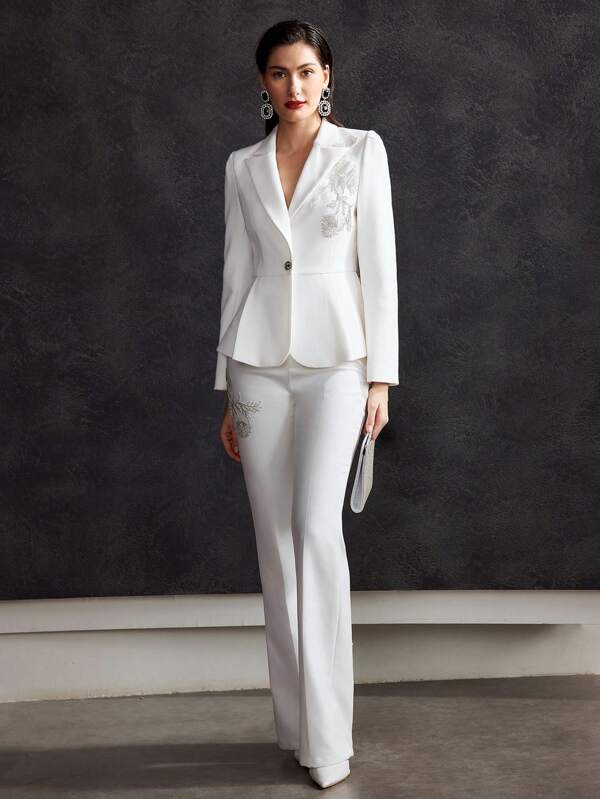 MOTF PREMIUM FLORAL BEADED BLAZER