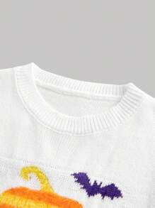 SHEIN MOD 萬聖節南瓜圖案針織上衣 - 彩色 - 查看 3