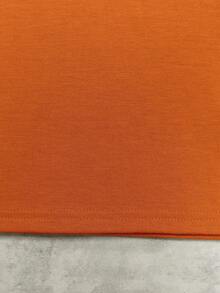 SHEIN 男大童字母壓紋連帽T恤 - 橘色 - 查看 3