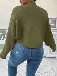 Calvaya Hơn tay cánh Mùa vụ Áo len Duster - xanh quân đội - Xem 2