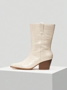 MOTF PREMIUM Botas A La Moda Para Mujeres, Adecuadas Para Uso Diario - Beis - Ver 1