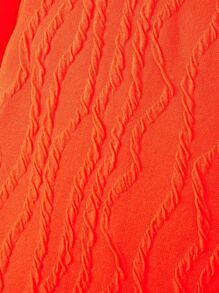 SHEIN 女小童熒光橙素色木耳邊洋裝